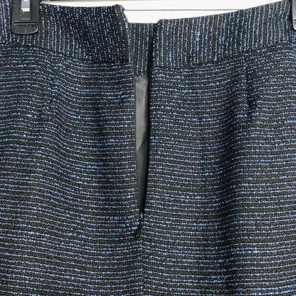 Halogen Pleated Tweed A Line Skirt Blue Size 2P - Picture 3 of 6